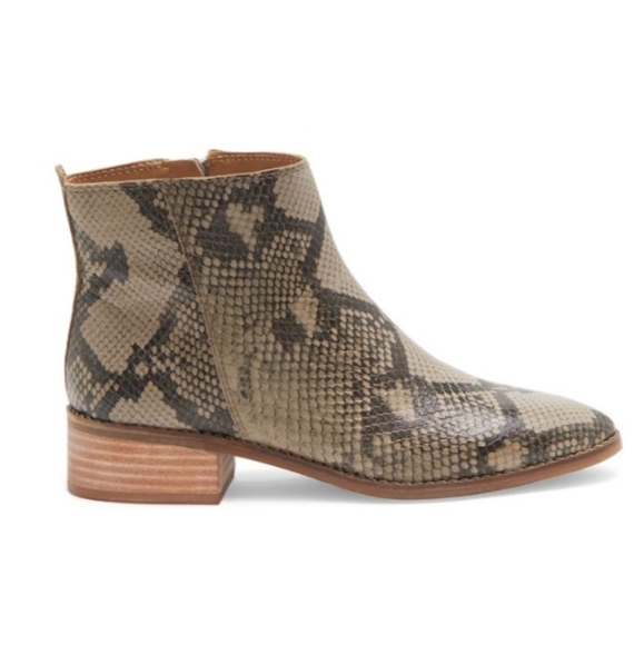 LUCKY BRAND Womens Snake-print Leather Booties - Picture 2 of 4